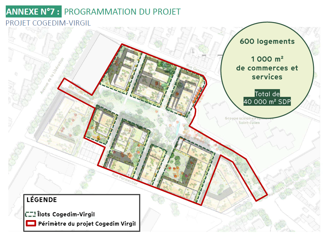 Plan de la société Cogedim pour la création de logement neuf à Rouen